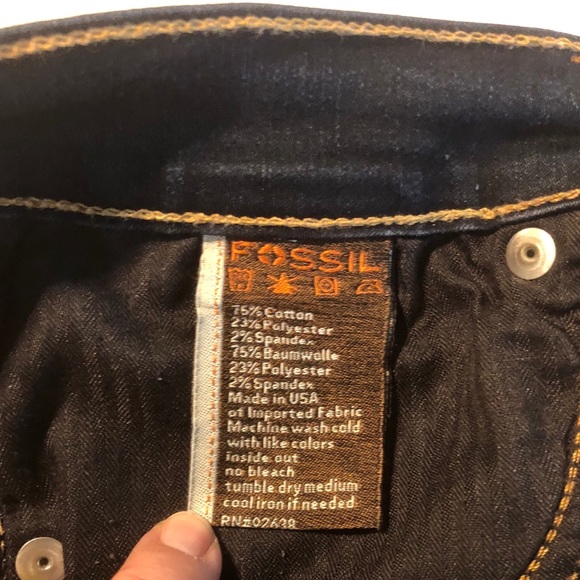Fossil Super Skinny Dark Blue Jeans Sz 28 Long - Picture 4 of 4